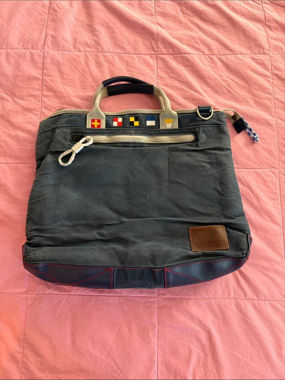 Rule #5 Sail Messenger Bag Nautical Canvas Laptop Bag